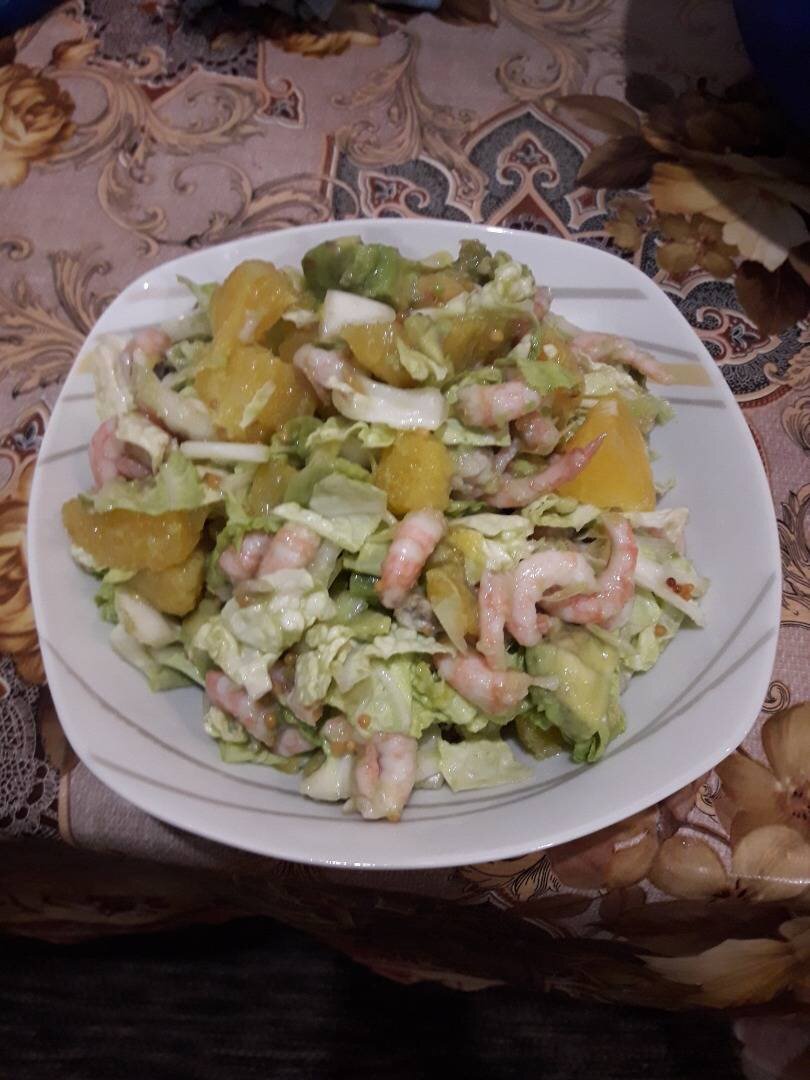 Салат с авокадо и обжаренными креветками – пошаговый рецепт приготовления с фото