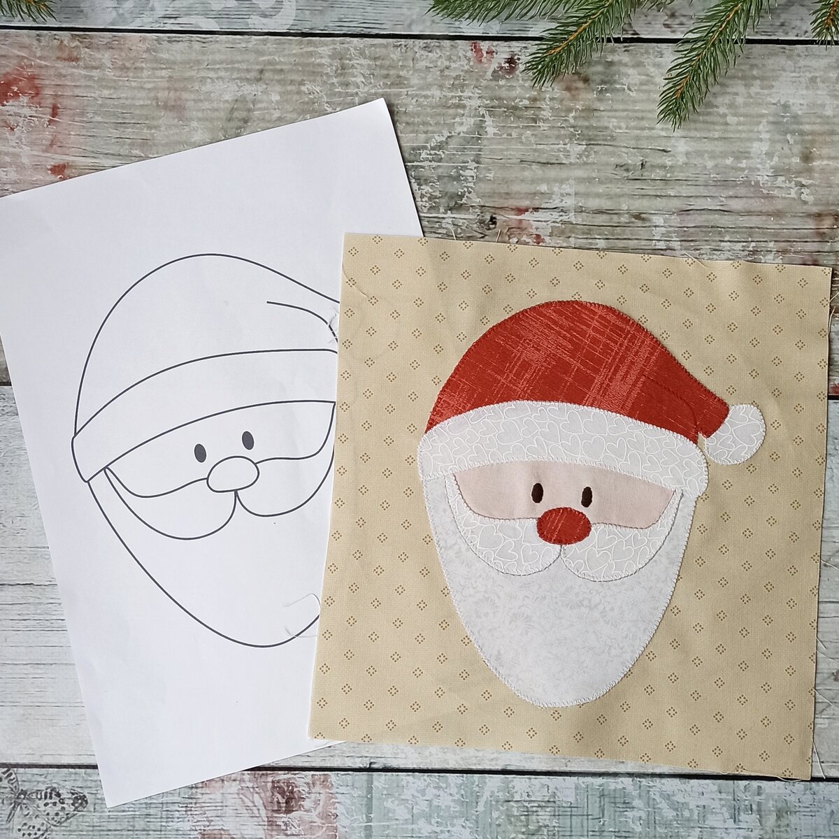 Эскиз и готовая аппликация