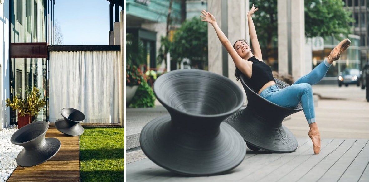 Необычное кресло-волчок Magis Spun.