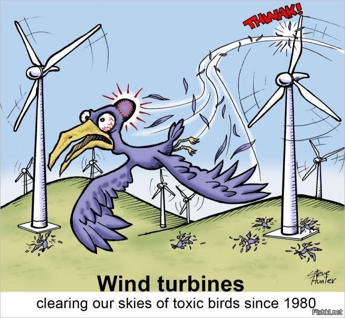 "Ветровые электростанции: очищаем наше небо от токсичных птиц с 1980 года"