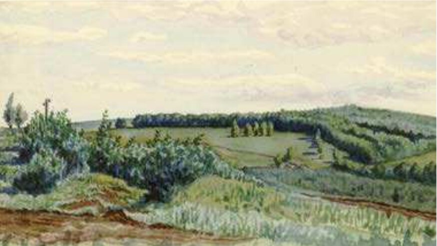 Ушаков. Подмосковье. Юрьево. 1902. Бумага, акварель.