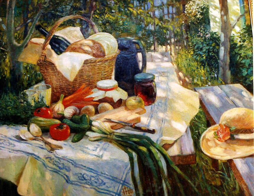 8. С. Матюшкин "На даче" , х., масло, 2003 г. Изображение отсюда: livejournal.com