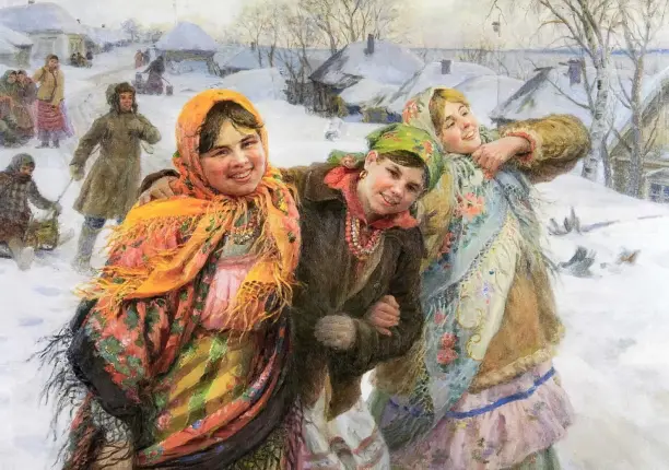 Сычков Федот Васильевич «В праздничный день. Подруги»