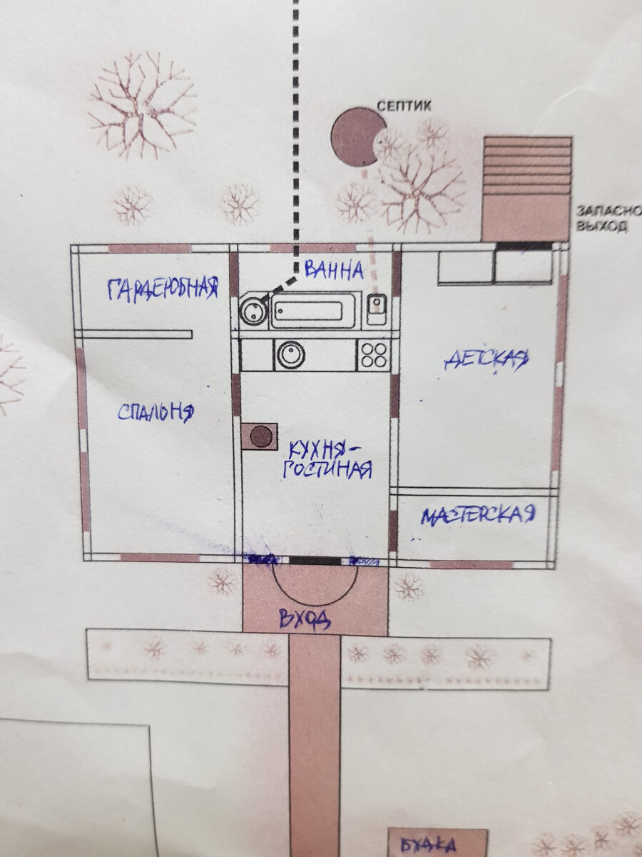План нашего каркасного дома и участка 