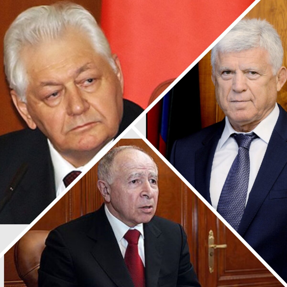 На фото (коллаж): Первые лица в Республике Дагестан в конце 1980 — начале 1990-х гг.