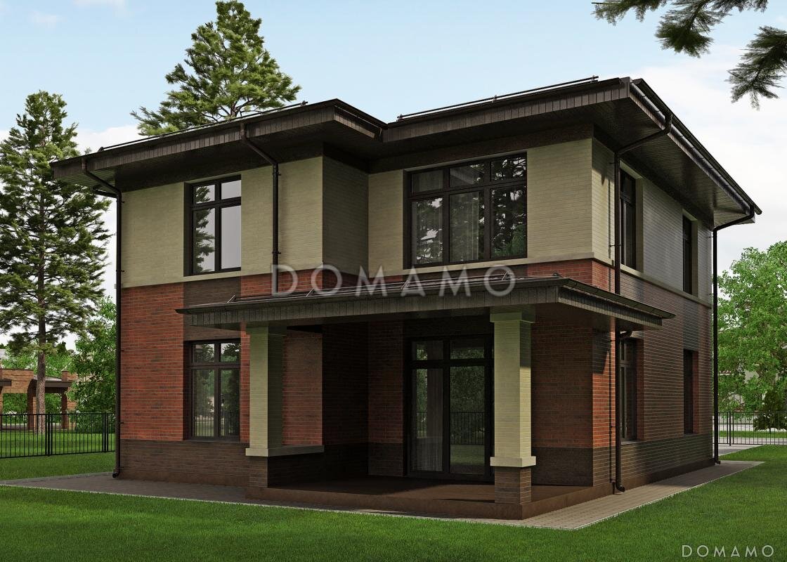 Проект D1948: позади дома небольшая терраса для уютного проведения времени на свежем воздухе 😃