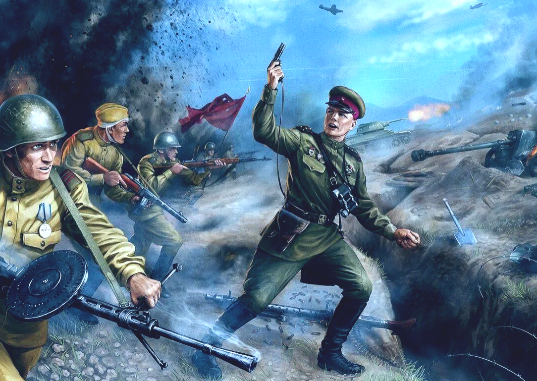 Бойцы идут в атаку