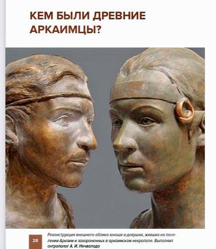 Реконструкция внешнего облика жителей Аркаима. Источник книга: Аркаим: взгляд через века.