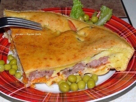 Заливной пирог с капустой и фаршем 🥧