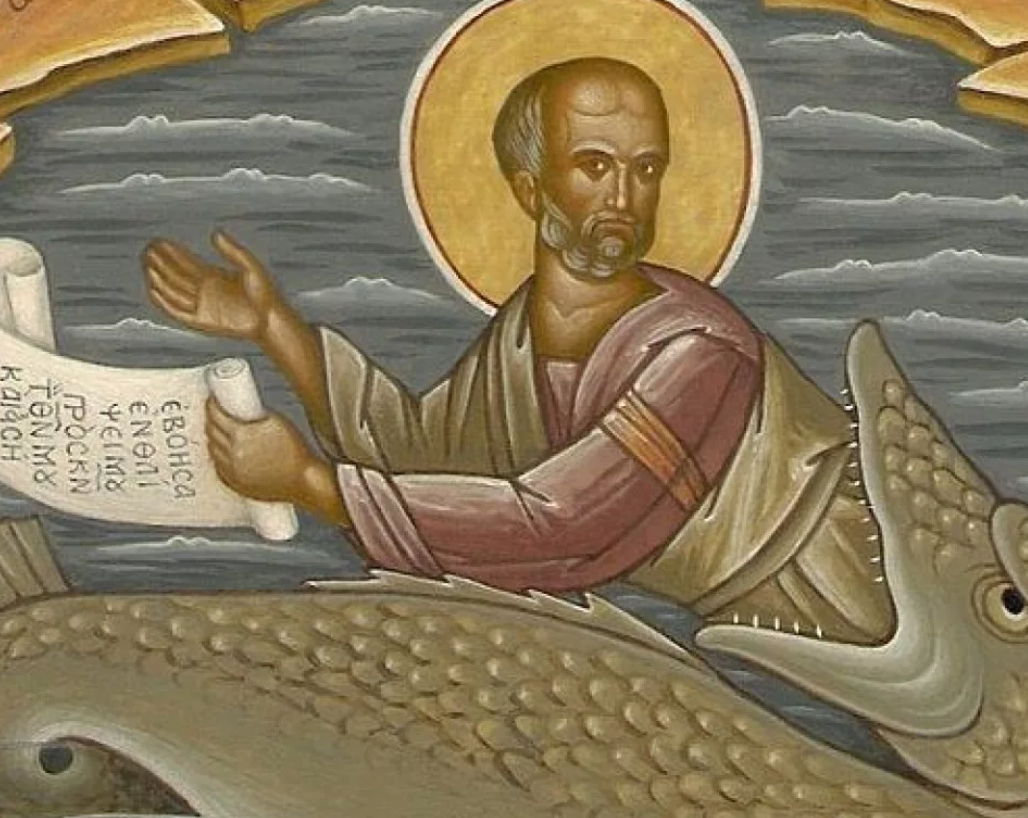 Иона 5 7. Пророк иона и кит. Иона 5 7. Икона иона во чреве кита. Икона пророка ионы.