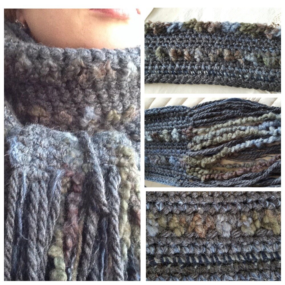 Фотоколлаж, шарф крючком