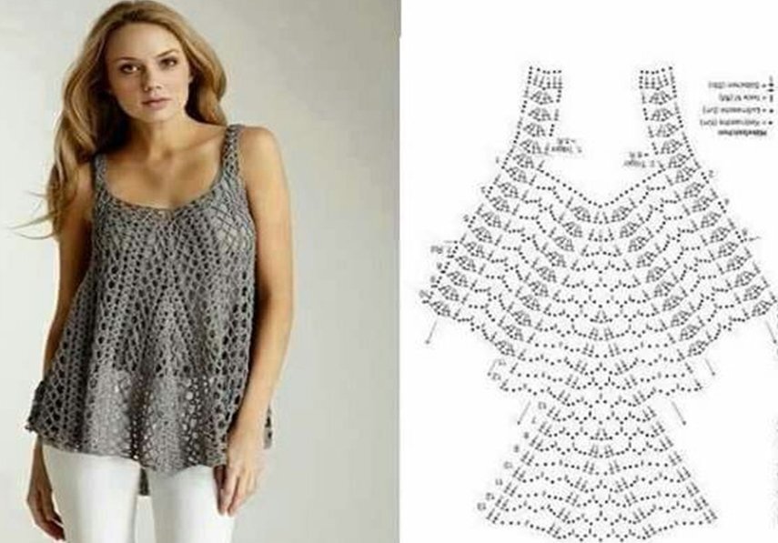 топ с узкими бретелями и А -образным силуэтом