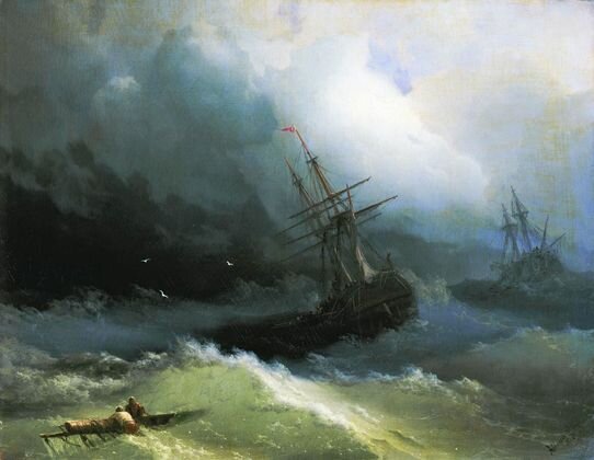    Иван Айвазовский. Корабли на бушующем море. 1866