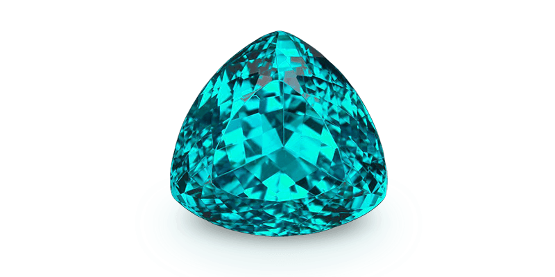 На фото: ограненный турмалин параиба