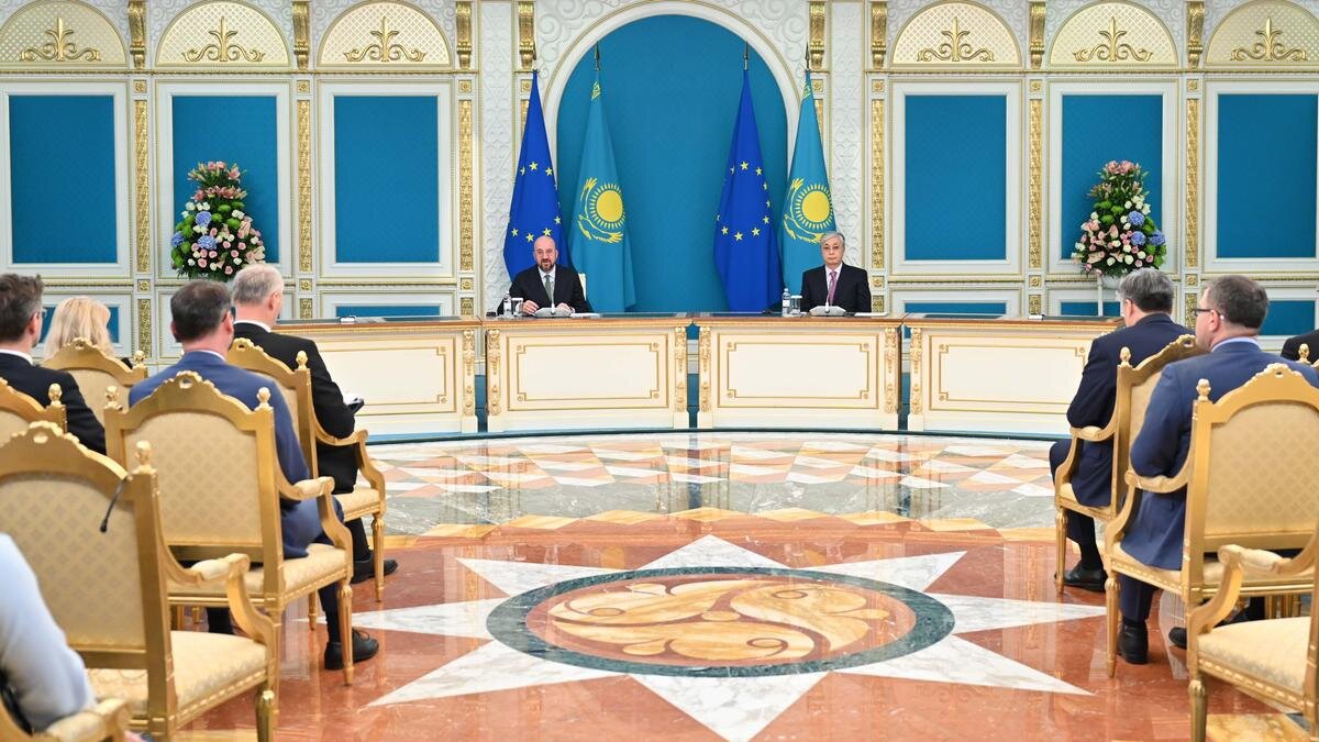    Шарль Мишель и Касым-Жомарт Токаев:akorda.kz