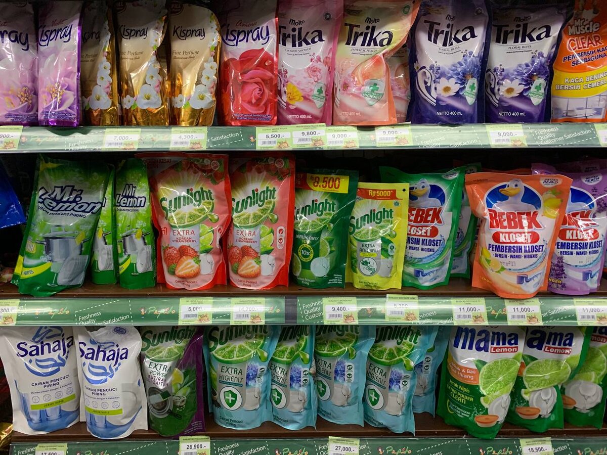 Средства и гели для мытья посуды.