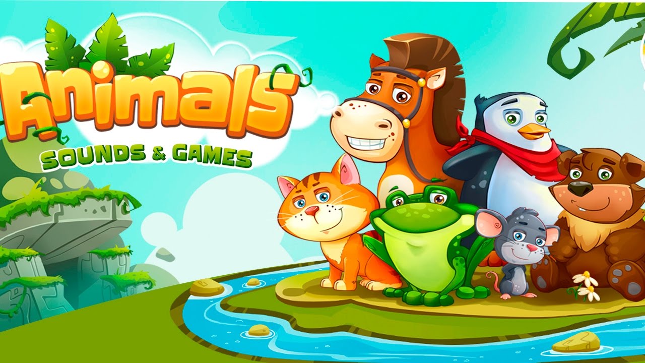 Animals: Sounds & Games/Учим Звуки Животных.Веселые Животные на  Английском.Обучающий Мультик Игра