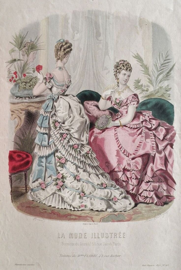 Бальные платья, 1874 год.