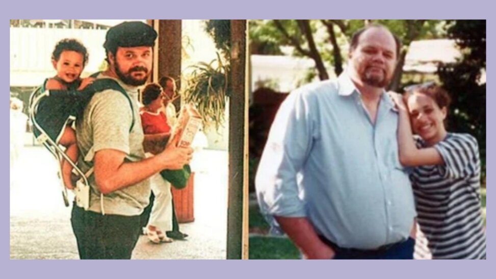 Маленькая Меган с отцом