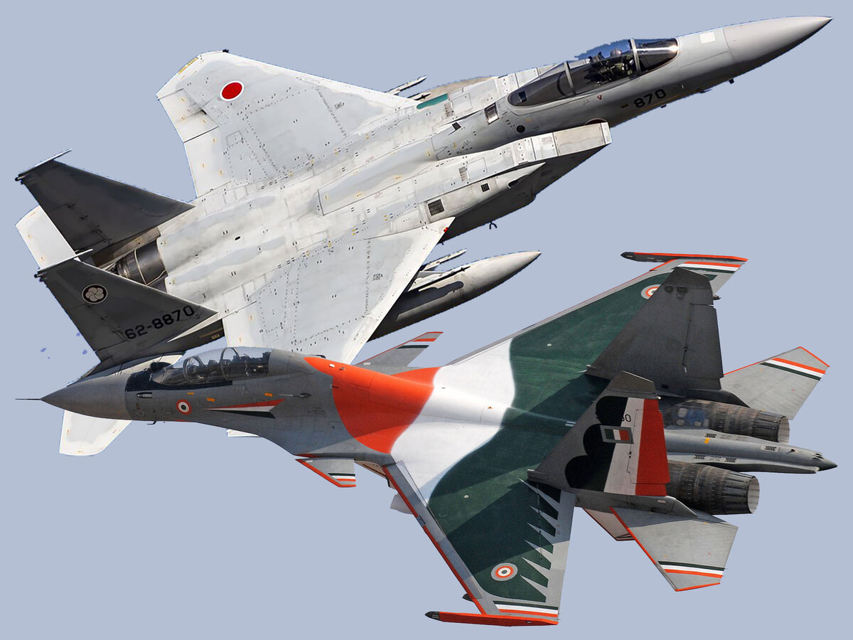 Индийский Су-30МКИ и японский F-15J Eagle