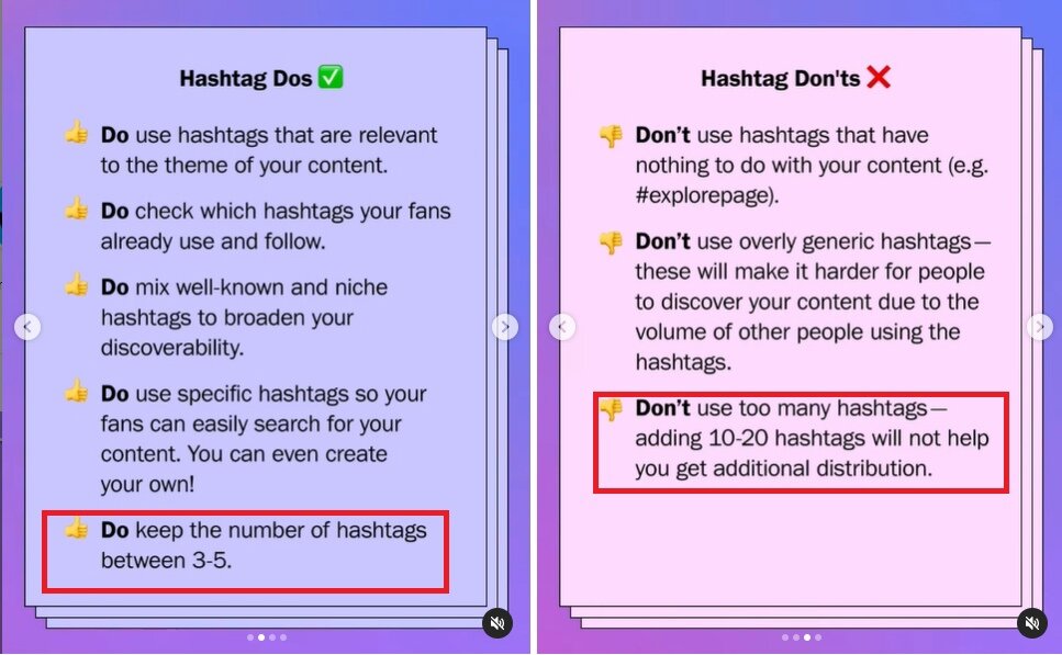Рекомендуется использовать не более 3-5 хештегов для публикации
