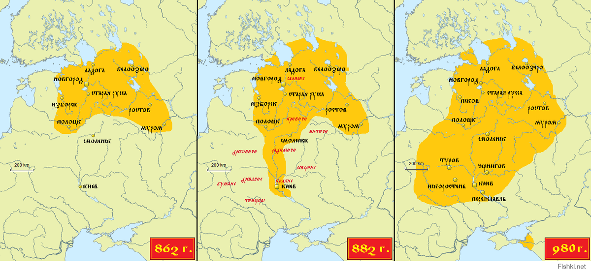 Динамичная карта Киевской Руси.