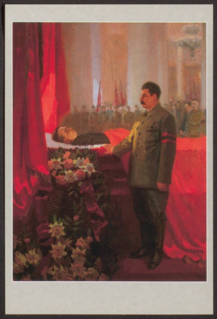 Сталин у гроба Кирова, худ. Н.Х. Рутковский. Детская открытка