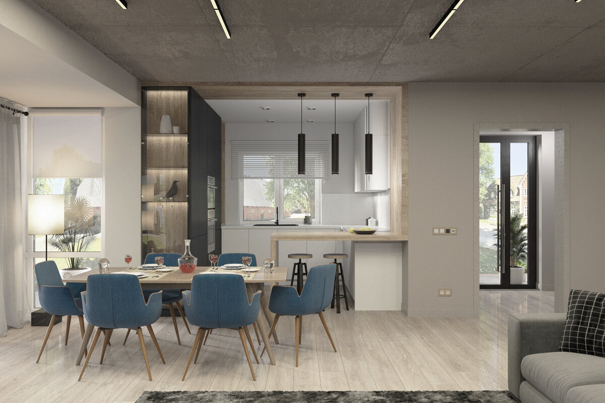 Проект интерьеров частного дома в Тюмени выполнен студией dsgn.tmn.