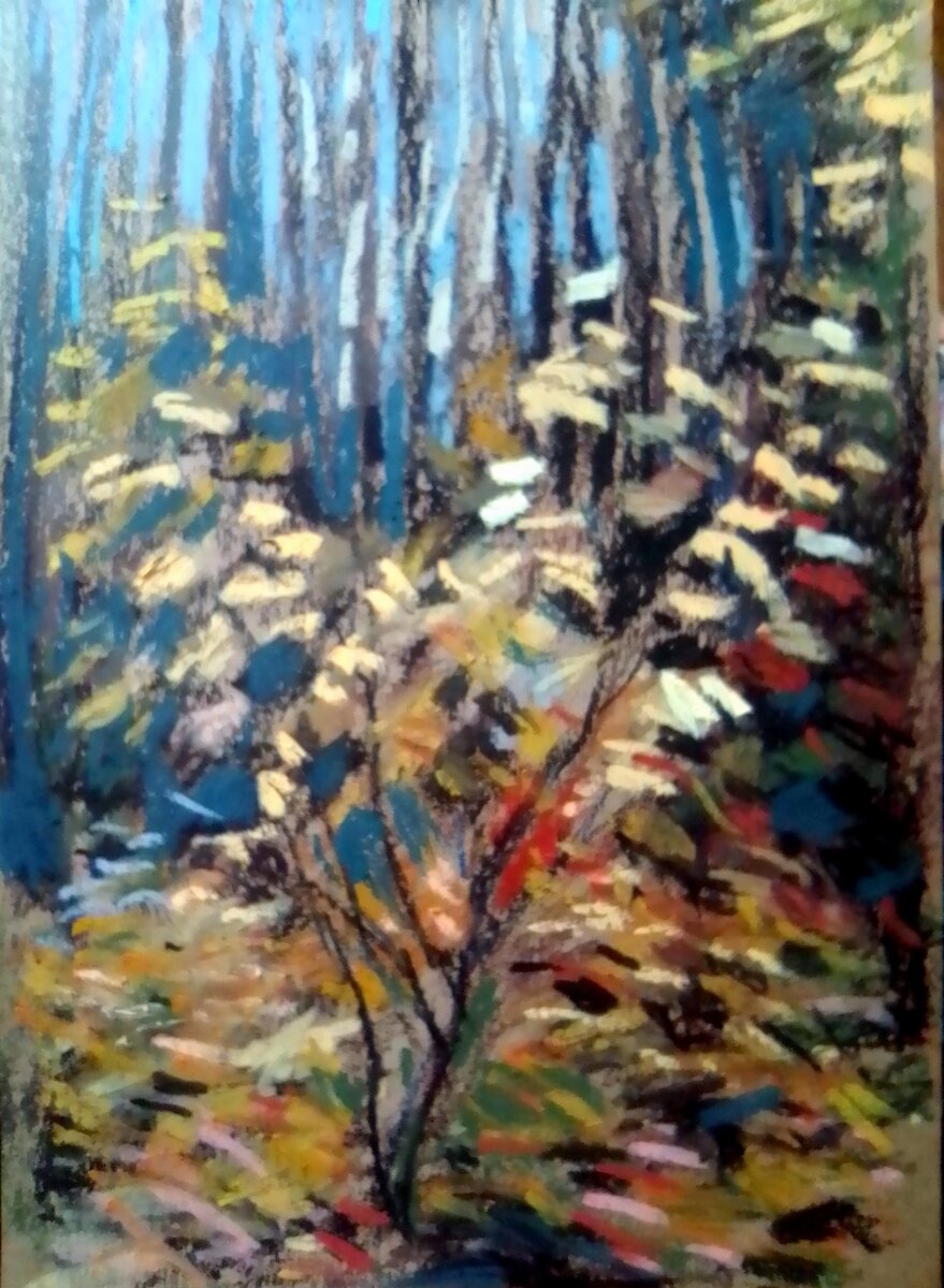 Осенний куст. Рисунок автора