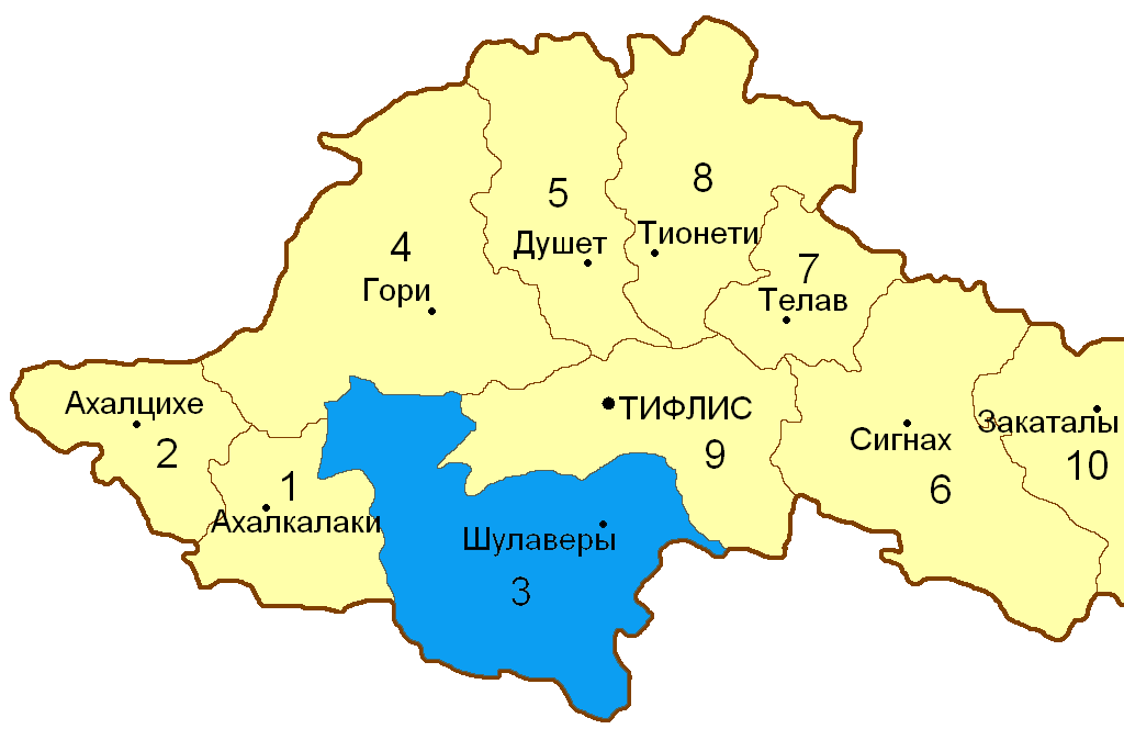 Ахыска карта с селами и городами