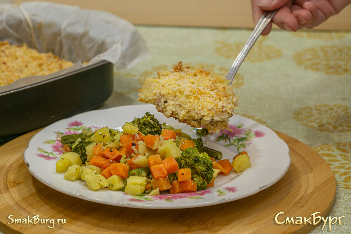 Нежная индейка под хрустящей сырной корочкой - чудесное второе блюдо на каждый день!