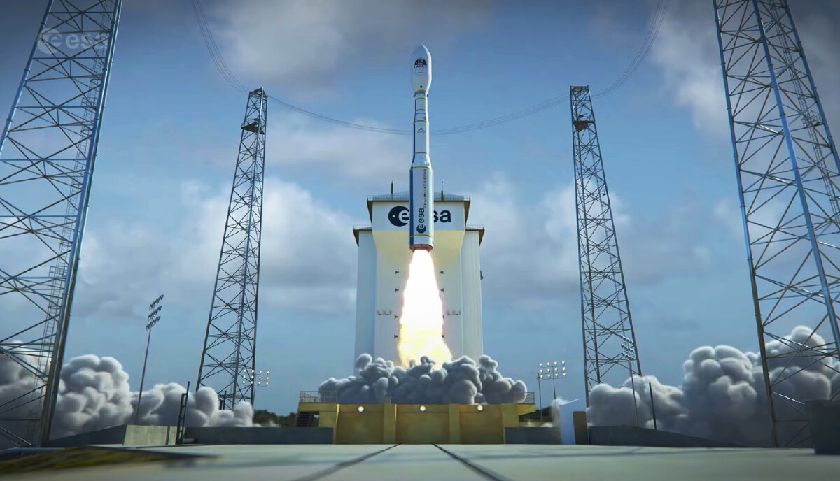  Пуск ракеты-носителя "Vega-C" - рендер, кадр из видео ЕКА