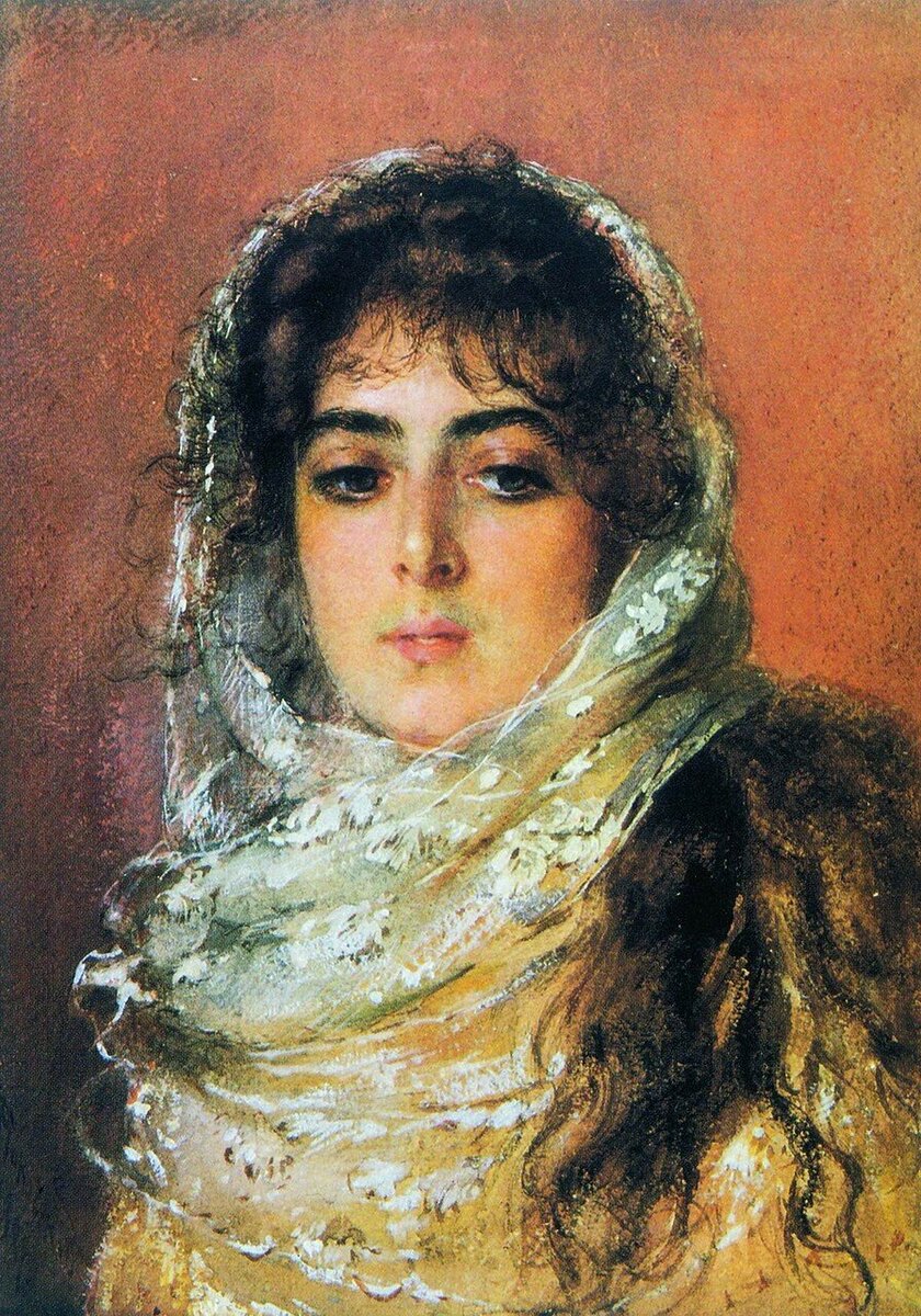 Портрет жены художника. 1887 год. Маковский 