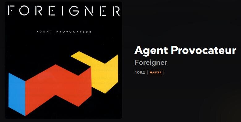 Agent provocateur foreigner. Foreigner agent Provocateur 1984.