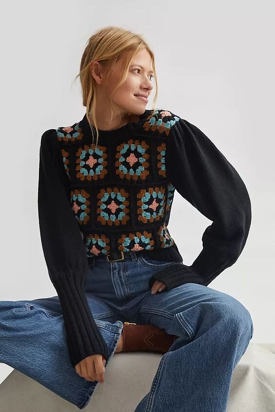 Пуловер из квадратов