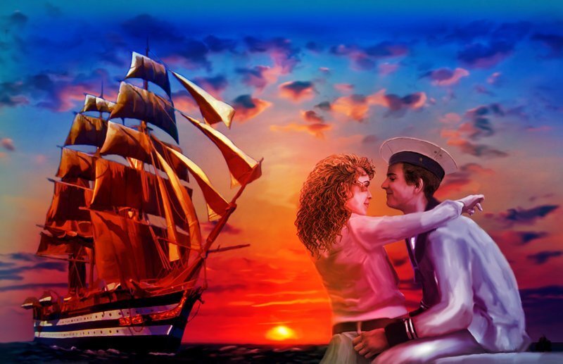 Простых романтиков и моряков. Корабль любви. Романтичный корабль. Влюбленные на корабле.