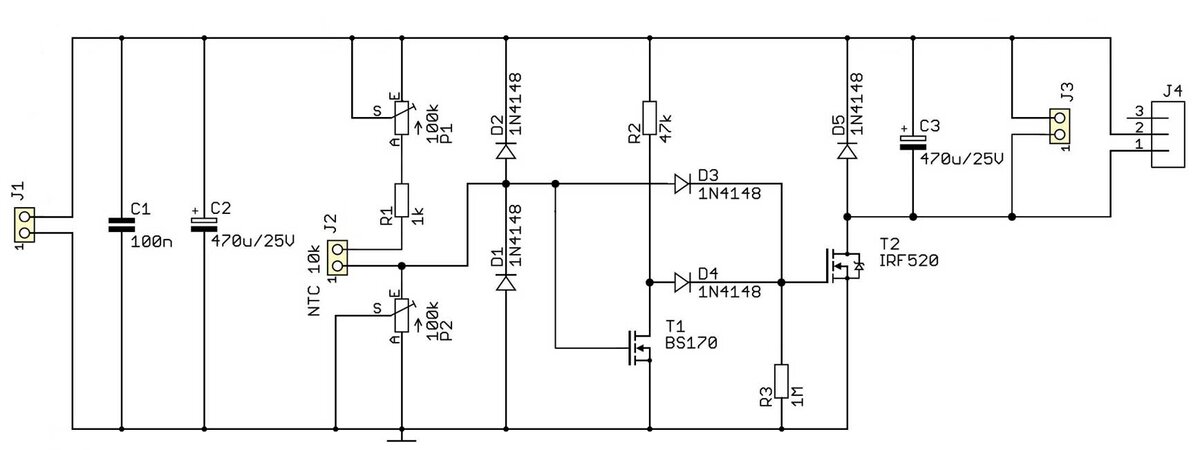 Схема автоматики управления вентилятором