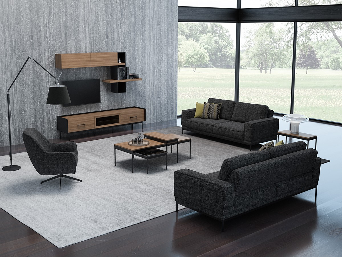 Пример интерьера от Lifestyle Unico. Интерьер украшен различными статуэтками, торшером, и добавлен акцент в виде декоративных подушек на диване. 