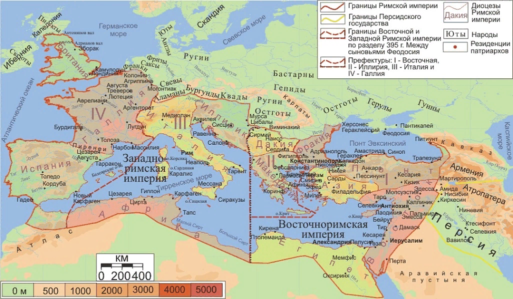 Распад западной римской империи карта