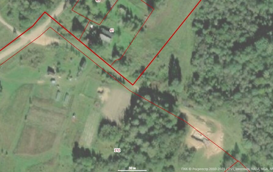 Скрин публичной кадастровой карты с сайта Росреестра № 61 участок Леицкой 
№ 212 наш участок. Жаль что ппк дает некоторое смещение и не виден сарай Леицкой Евдокии Ивановны