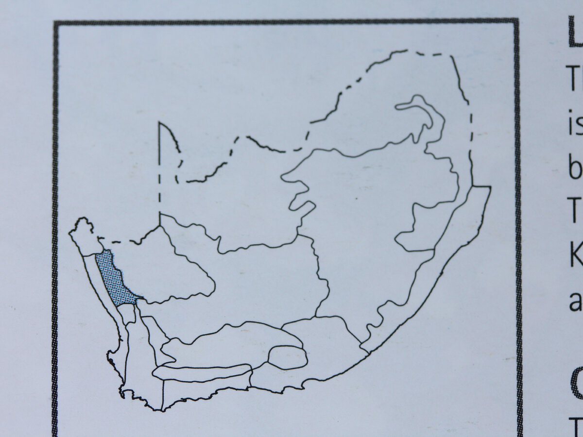 Суккулентный регион Намакваленд на карте ЮАР