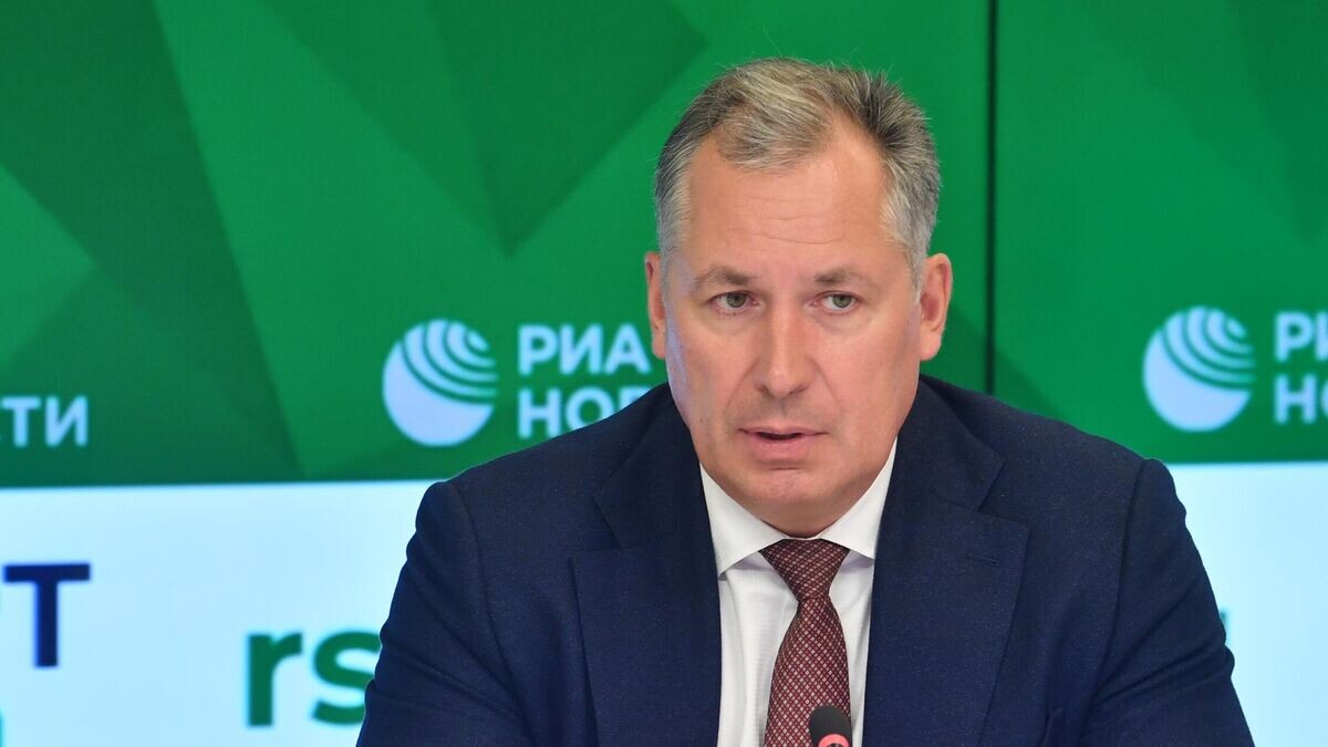    Президент Олимпийского комитета России (ОКР) Станислав Поздняков во время онлайн-конференции по итогам заседания Исполнительного комитета ОКР.© РИА Новости / Михаил Воскресенский