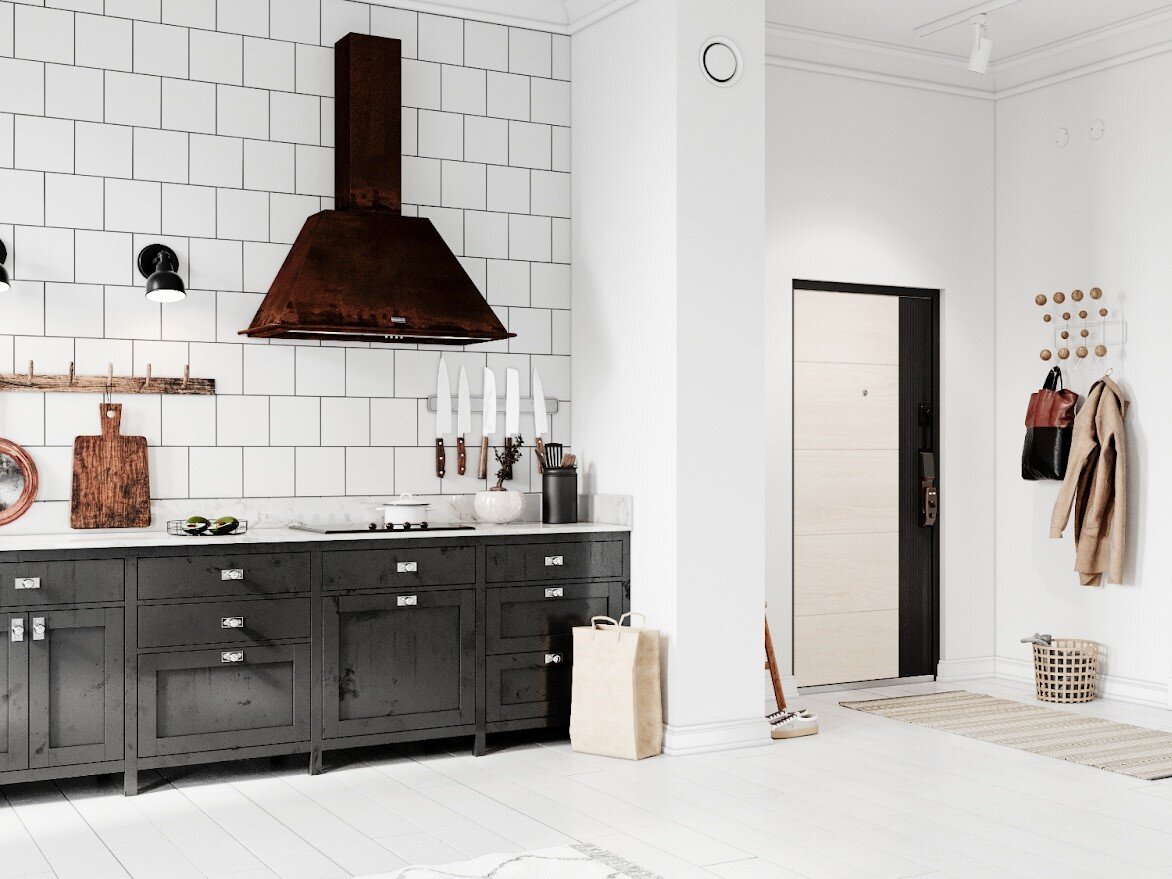 Открытая прихожая в квартире студии