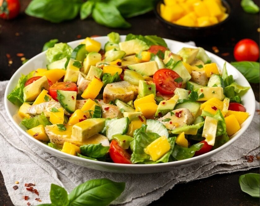 Салат из манго, авокадо и огурца, пошаговый рецепт на ккал, фото, ингредиенты - Ksenya