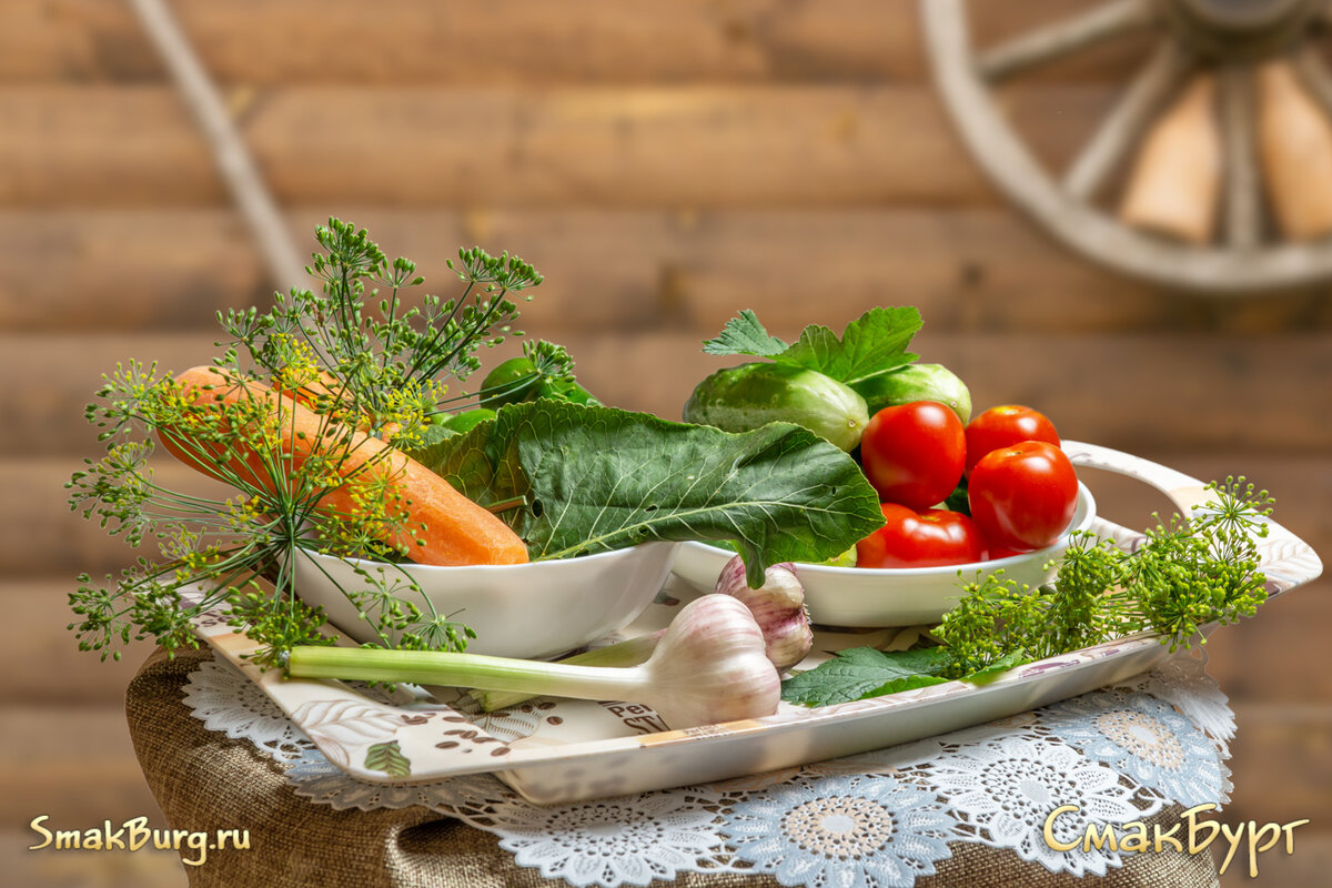Яркие ингредиенты для приготовления любимой овощной закуски