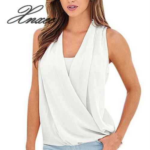 Блузки с v образным вырезом из шифона