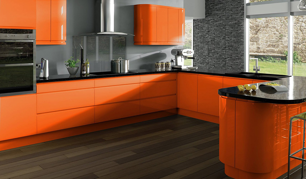 Оранжевая кухня в интерьере: фото, видео рекомендации по дизайну