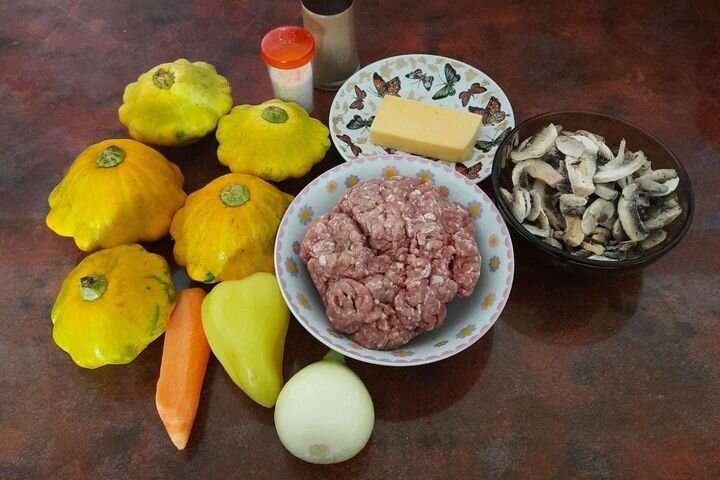 Запеченные патиссоны с грибами и сыром в духовке – пошаговый рецепт приготовления с фото