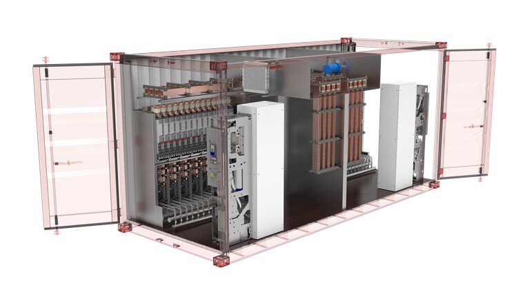 Рис.2 Контейнер с преобразователями Danfoss