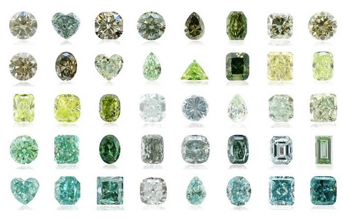 Все эти оттенки алмаза считаются зелеными